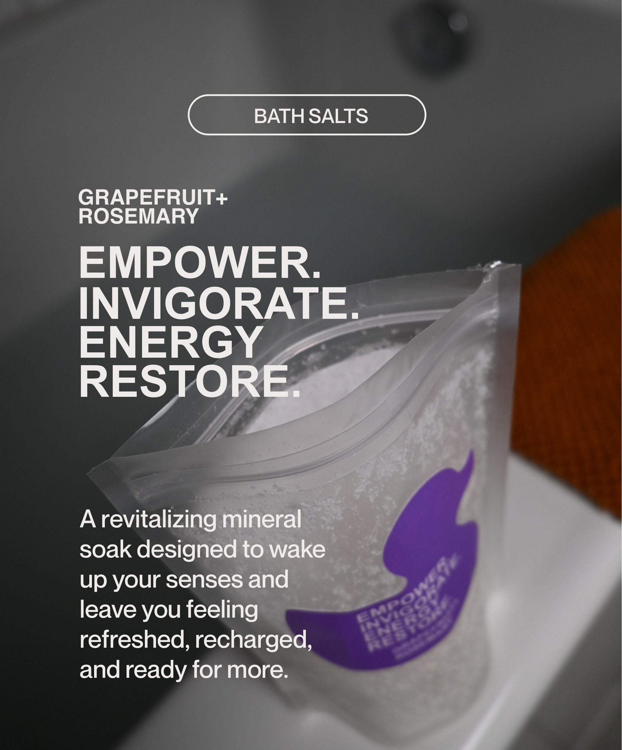 energize me | bath salt : Grapefruit + Rosemary