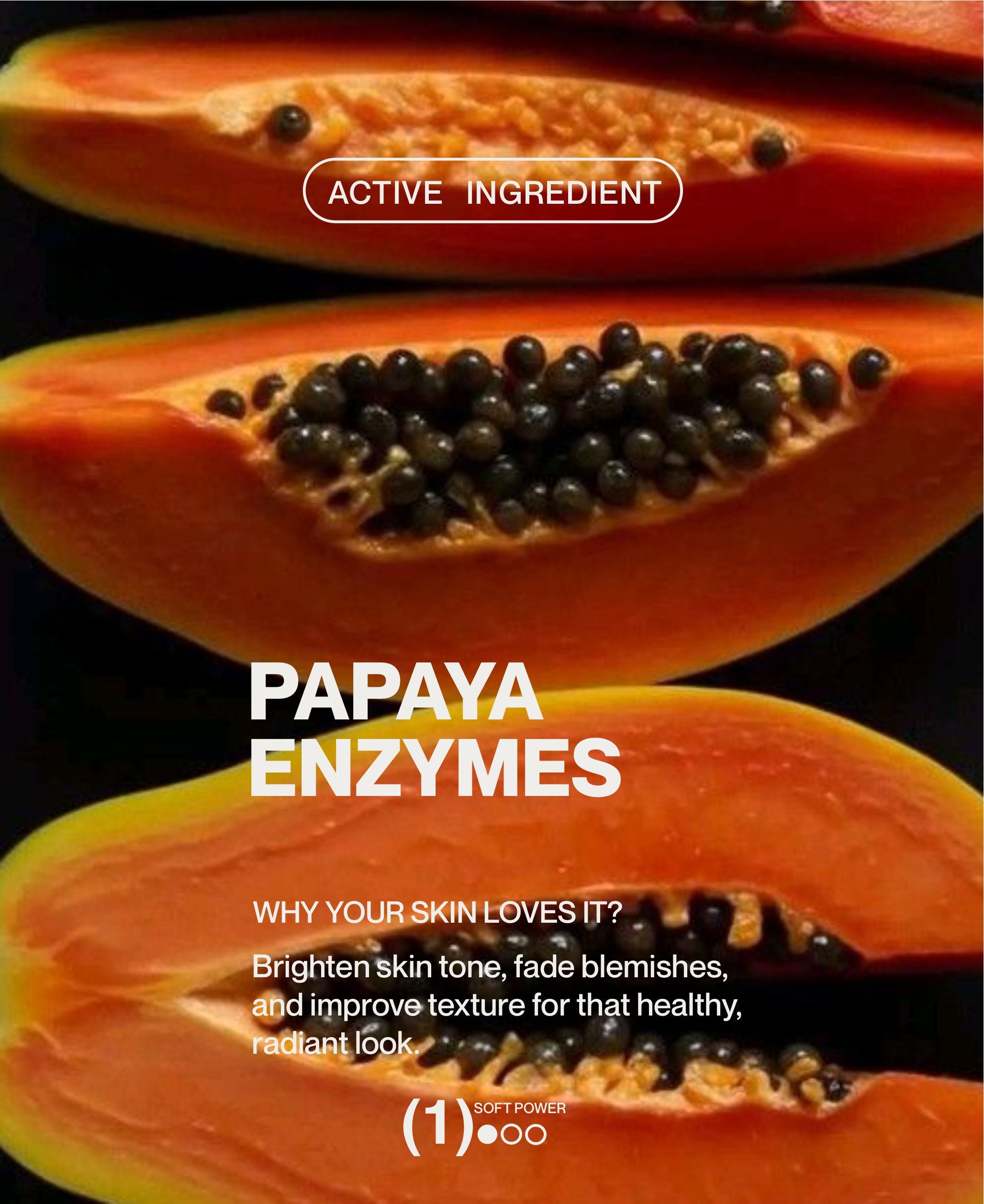 Papaya enzymes skincare ingredient showcased for brightening and texture refinement for body scrub