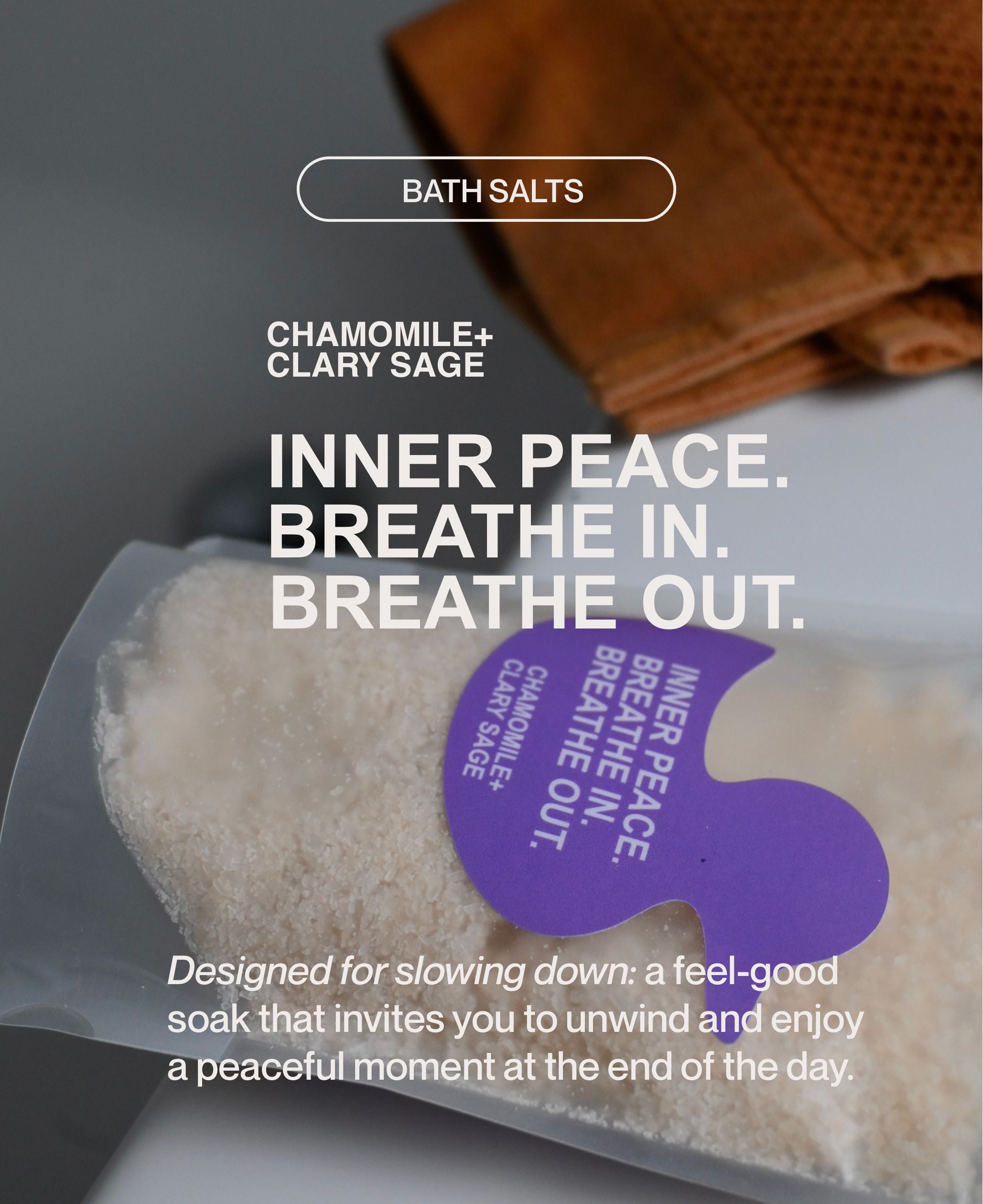 calm ritual | bath salt : Chamomile + Clary Sage