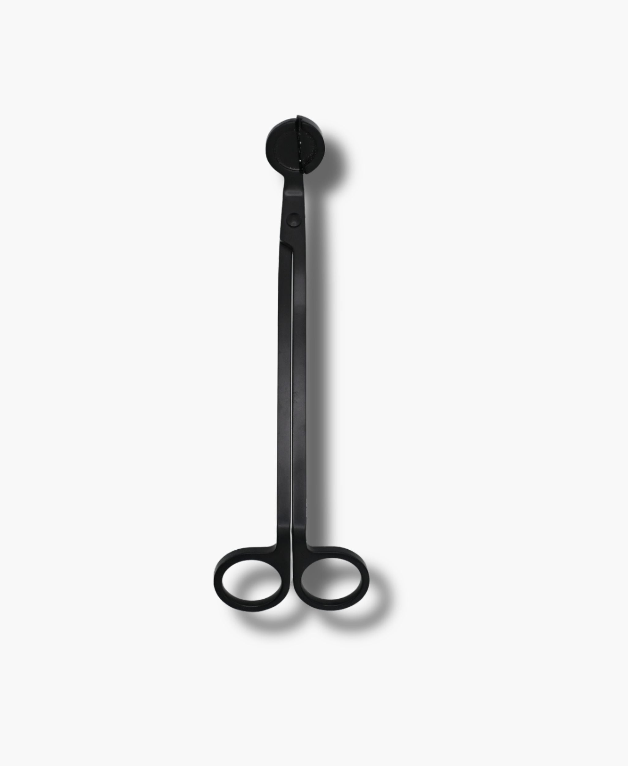 Minimalist black candle wick trimmer with modern matte finish